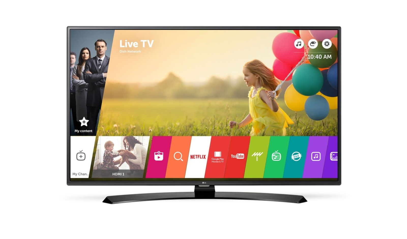 Čelní pohled na 49&#34; LG LED TV, Full HD, webOS 3.0 49LH630V