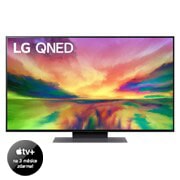 Přední pohled na televizor LG QNED s obrázkem výplně a logem produktu