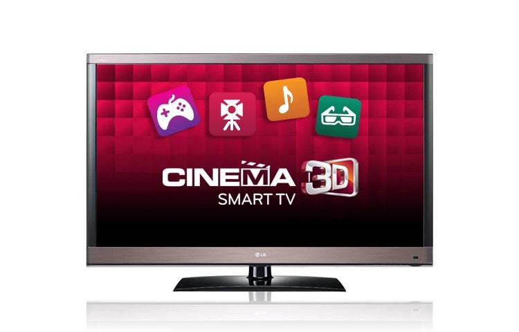 Čelní pohled na 55&#34; Cinema 3D LED Plus TV, Smart TV, Full HD, TruMotion 100Hz 55LW570S