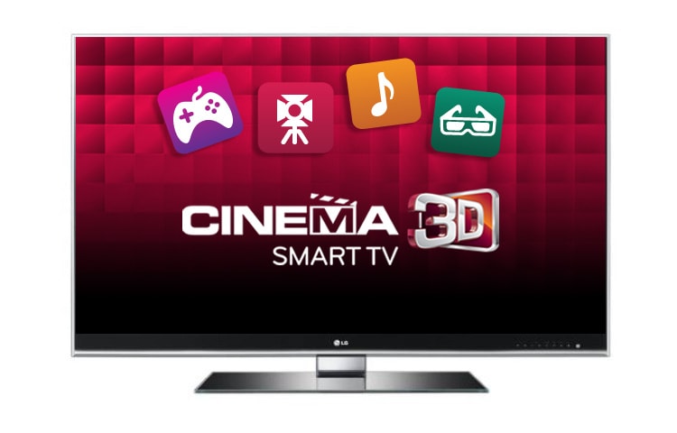Čelní pohled na 55&#34; Cinema 3D Nano Full LED TV, Smart TV, DVB-S2-HD satelitní tuner, TruMotion 400Hz 55LW980S