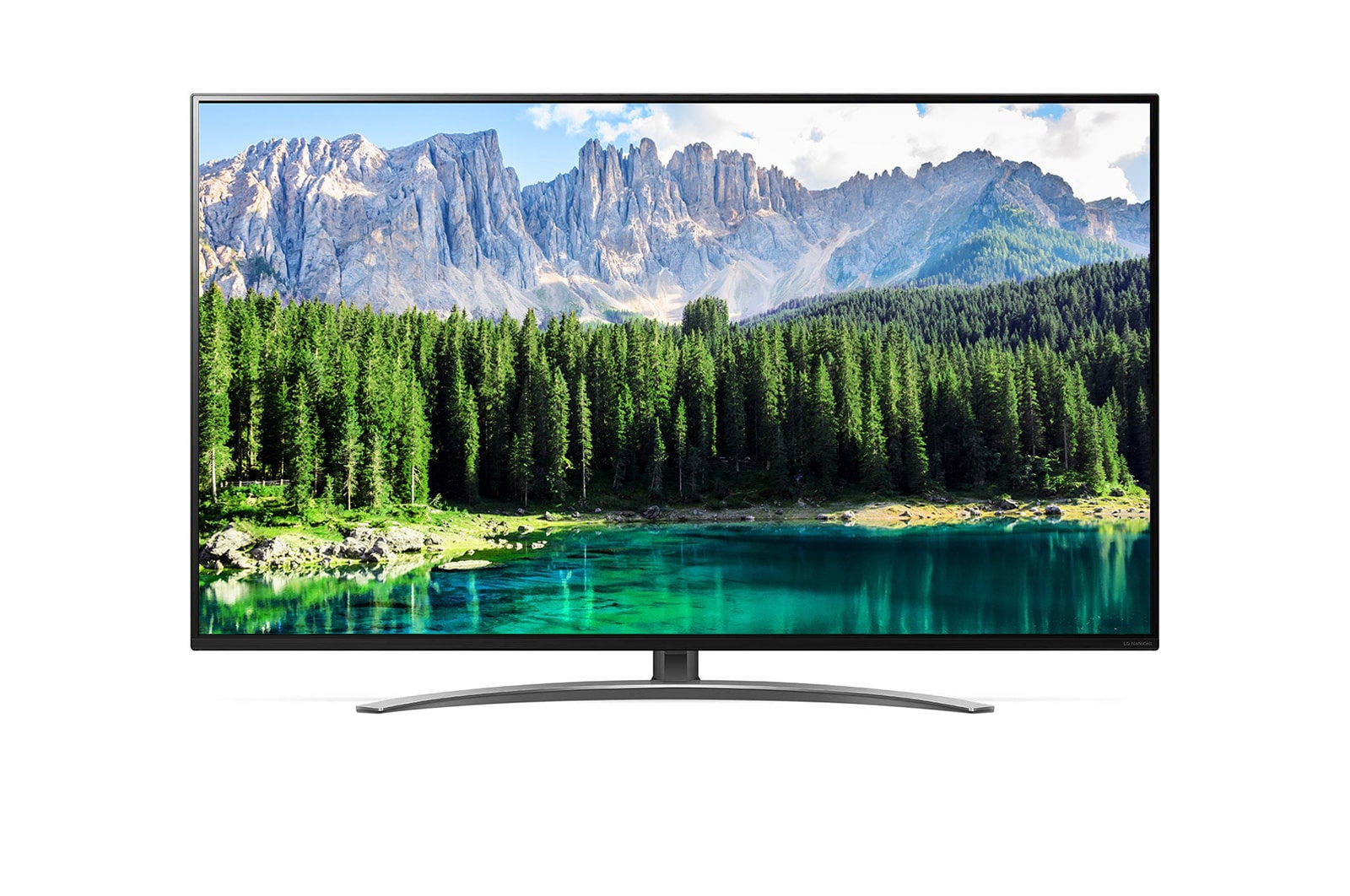 Čelní pohled na 55&#34; LG NanoCell TV, webOS Smart TV 55SM8600