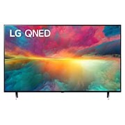 Přední pohled na televizor LG QNED s obrázkem výplně a logem produktu
