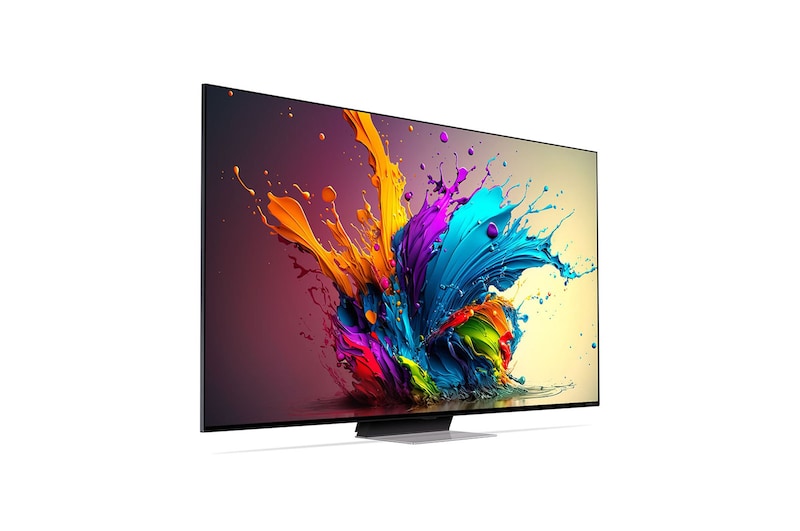 LG 86'' LG QNED QNED91 4K Smart TV 2024, Mírně natočený boční pohled zleva na televizor LG QNED91, 86QNED91T6A