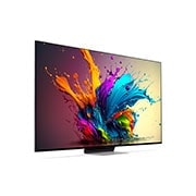 LG 86'' LG QNED QNED91 4K Smart TV 2024, Mírně natočený boční pohled zleva na televizor LG QNED91, 86QNED91T6A