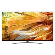 Čelní pohled na 75&#34; LG QNED Mini LED TV, webOS Smart TV 75QNED913PA