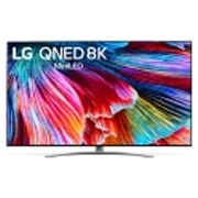 Čelní pohled na 75&#34; LG QNED Mini LED TV, webOS Smart TV 75QNED993PB