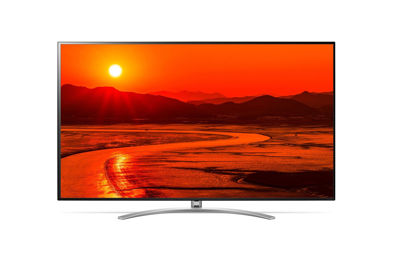 Čelní pohled na 75&#34; LG NanoCell TV, webOS Smart TV 75SM9900