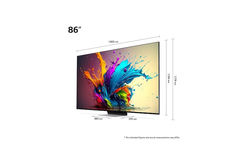 LG 86'' LG QNED QNED91 4K Smart TV 2024, Čelní pohled na televizor LG QNED91, 86QNED91T6A