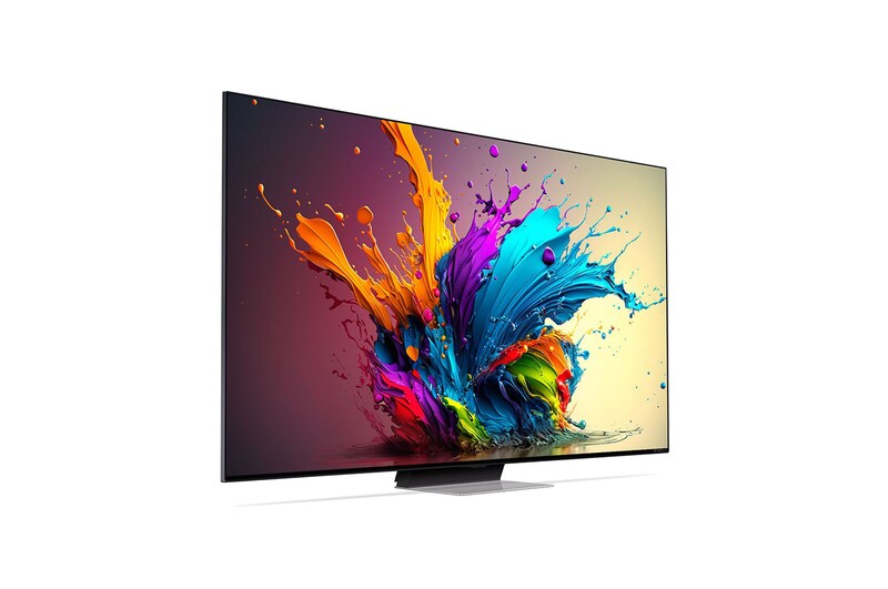 LG 86'' LG QNED QNED91 4K Smart TV 2024, Mírně natočený boční pohled zleva na televizor LG QNED91, 86QNED91T6A
