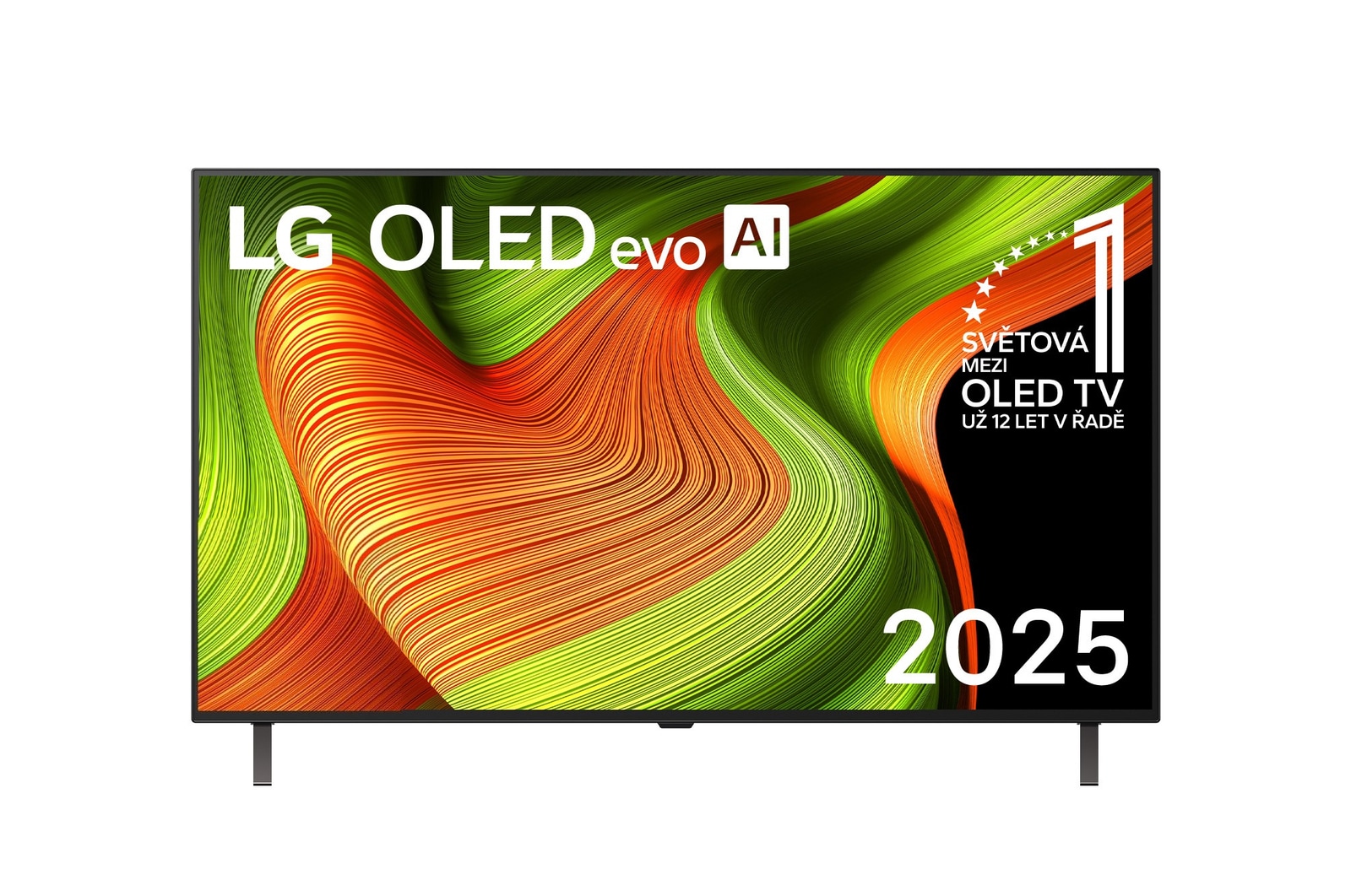 Čelní pohled na 55" LG OLED AI B5 4K Smart TV 2025 OLED55B56LA