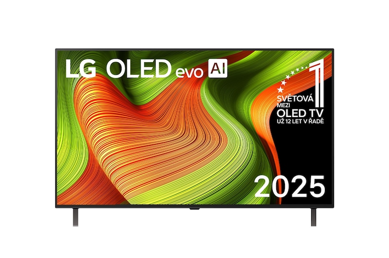 Čelní pohled na 55" LG OLED AI B5 4K Smart TV 2025 OLED55B56LA
