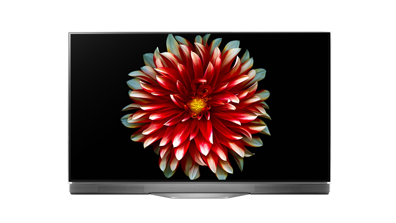 Čelní pohled na 55&#34; LG OLED TV 4K, LG SIGNATURE, webOS 3.5 OLED55E7N