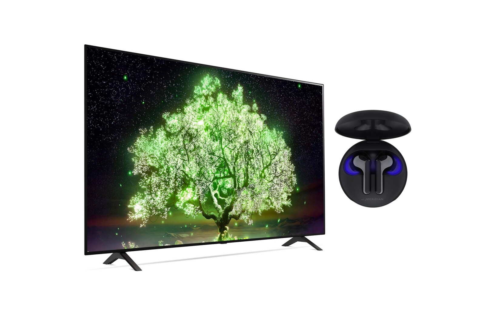 Čelní pohled na BALÍČEK KINO | Televizor OLED65A13LA &#43; TONE Free HBS-FN6 OLED65A1FN6