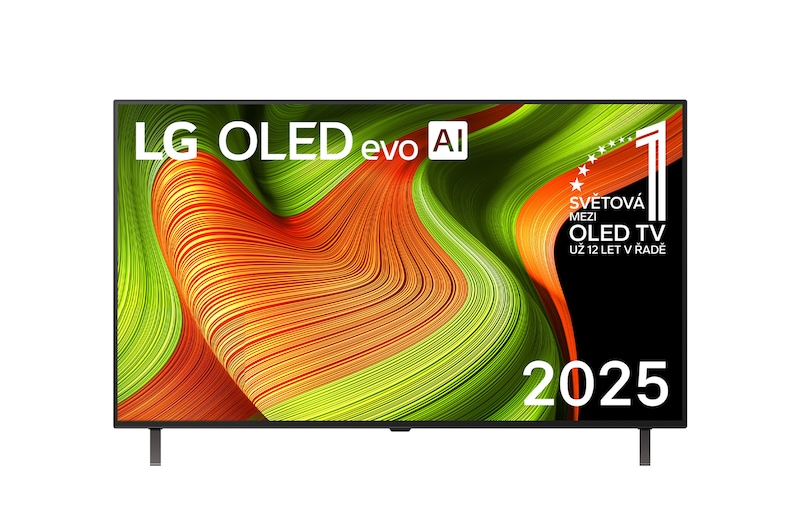 Čelní pohled na 65" LG OLED AI B5 4K Smart TV 2025 OLED65B56LA