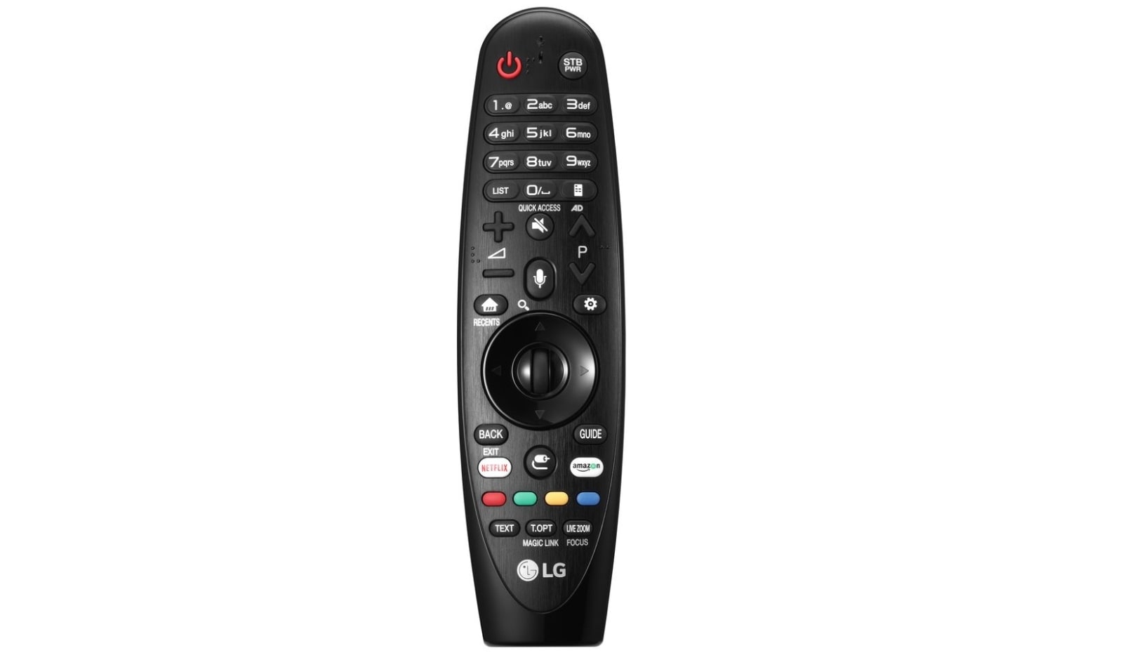 Čelní pohled na Magický dálkový ovladač AN-MR18BA pro LG Smart TV AN-MR18BA
