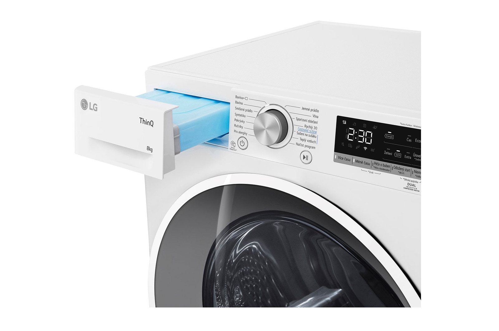 LG Sušička LG | 8 kg | DUAL Inverter Heat Pump™|Bílá, RC82V9AVHN