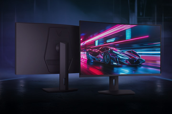 Obrázek produktů Ultra Gear umístěných na tmavě modrém pozadí, kde levý produkt je zobrazen zezadu a pravý produkt zepředu.