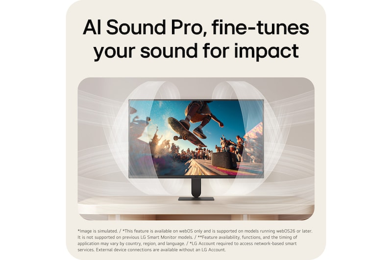 AI Sound Pro přináší pohlcující a optimalizovaný zvuk na základě typu obsahu.