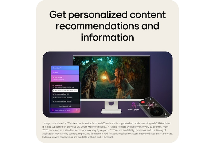 'Generativní AI na LG Smart Monitor podporuje inteligentní objevování obsahu a kreativní asistenci.