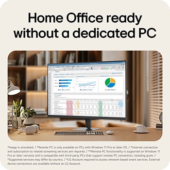 LG Smart Monitor využívaný pro produktivitu v domácí kanceláři.