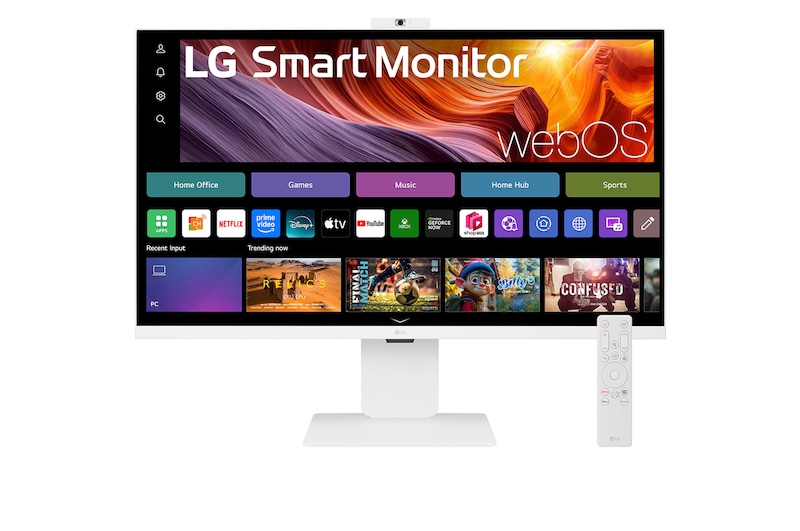 Čelní pohled na Smart 31,5" monitor LG IPS s rozlišením 4K UHD a systémem webOS 32U850SA-W 32U850SA-W