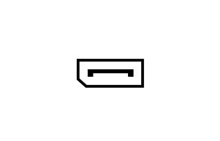 Obrázek piktogramu portu DisplayPort.	