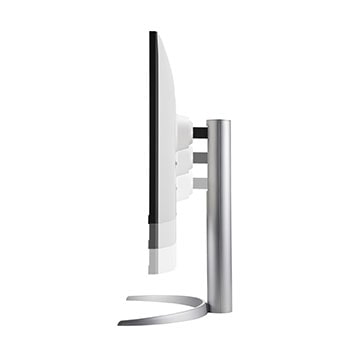 side view of the monitor moving downwards for height adjustment