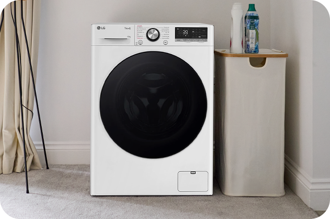 Obrázek zobrazující použití LG Washing Machine.
