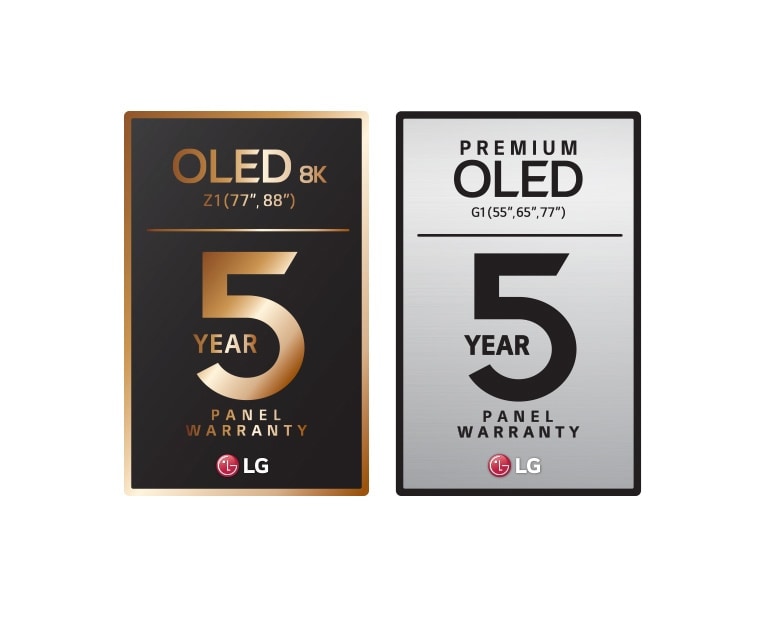 Logo pětileté záruky pro model Z3. Logo pětileté záruky pro model G3.