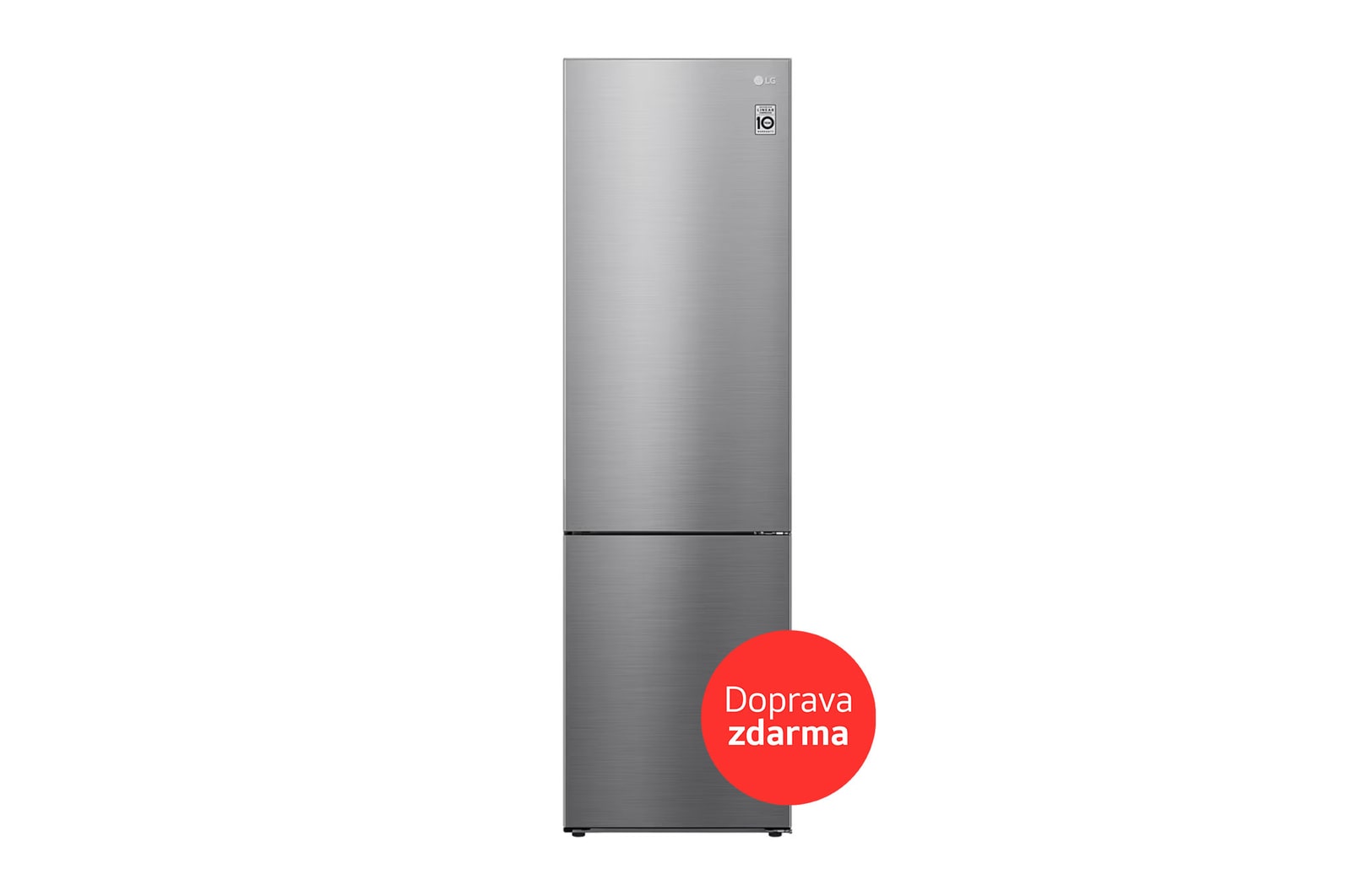 LG Kombinovaná chladnička LG | B | 384 l | Lineární kompresor | DoorCooling+™, front view, GBP62PZNBC