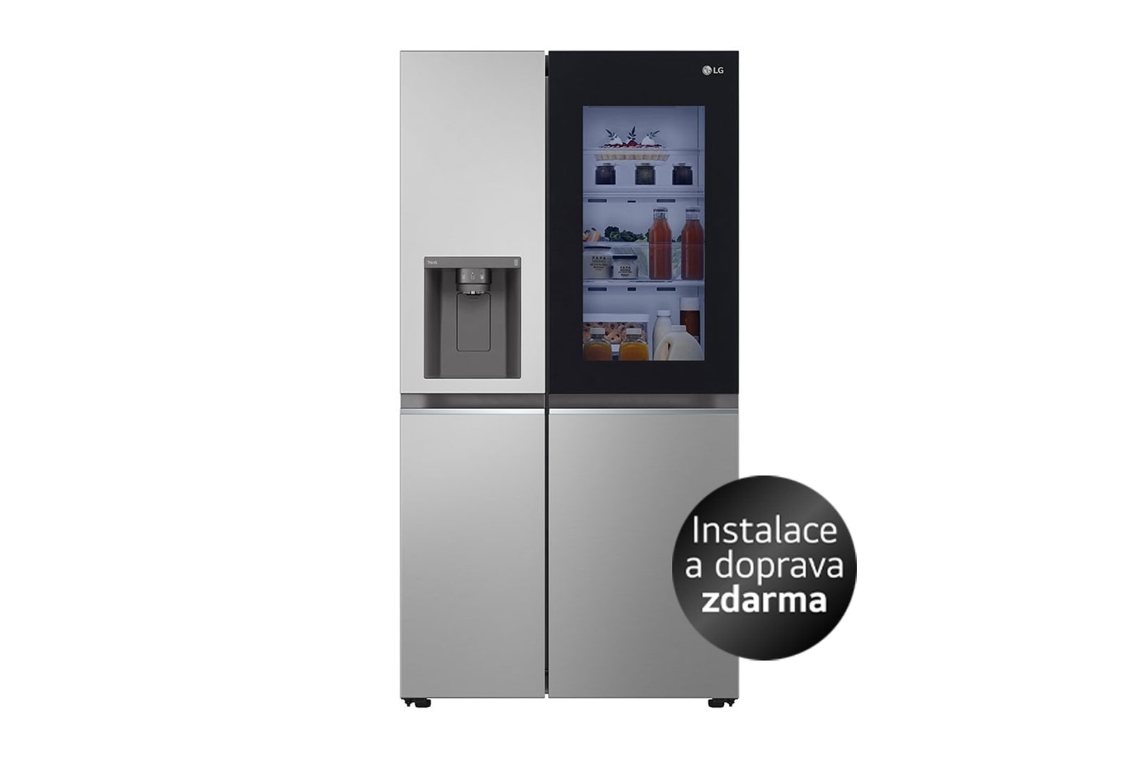 LG Americká chladnička LG | D | 635 l | Lineární kompresor | InstaView™, front view, GSGV80PYLD
