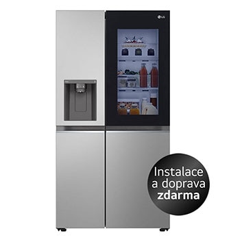 LG Americká chladnička LG | D | 635 l | Lineární kompresor | InstaView™, front view, GSGV80PYLD