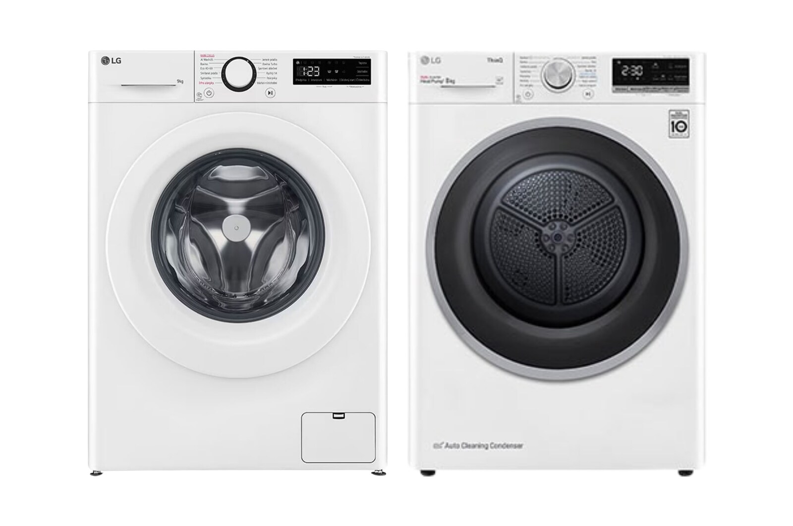 Čelní pohled na PRACÍ SET | 9kg Pračka FSR5A94WH + 8kg Sušička RC81V5AV7N LAUNWDSN22A