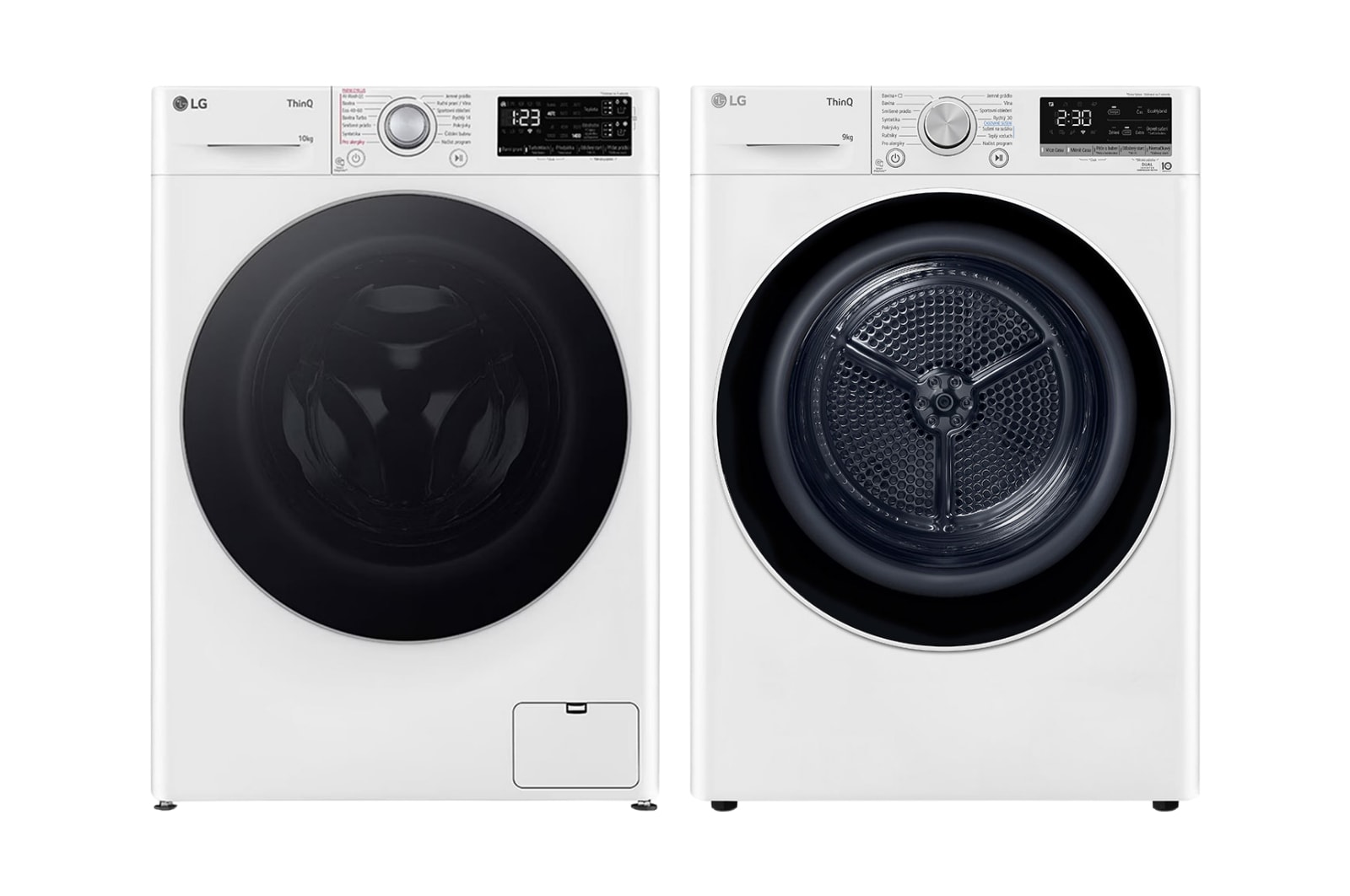 Čelní pohled na PRACÍ SET | 10kg Pračka FASR3A04WS + 9kg Sušička RC91V9AV4N LAUNWDSN29A