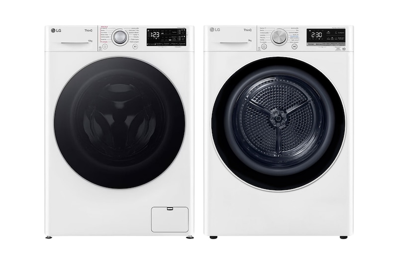 Čelní pohled na PRACÍ SET | 10kg Pračka FASR3A04WS + 9kg Sušička RC91V9AV4N LAUNWDSN29A