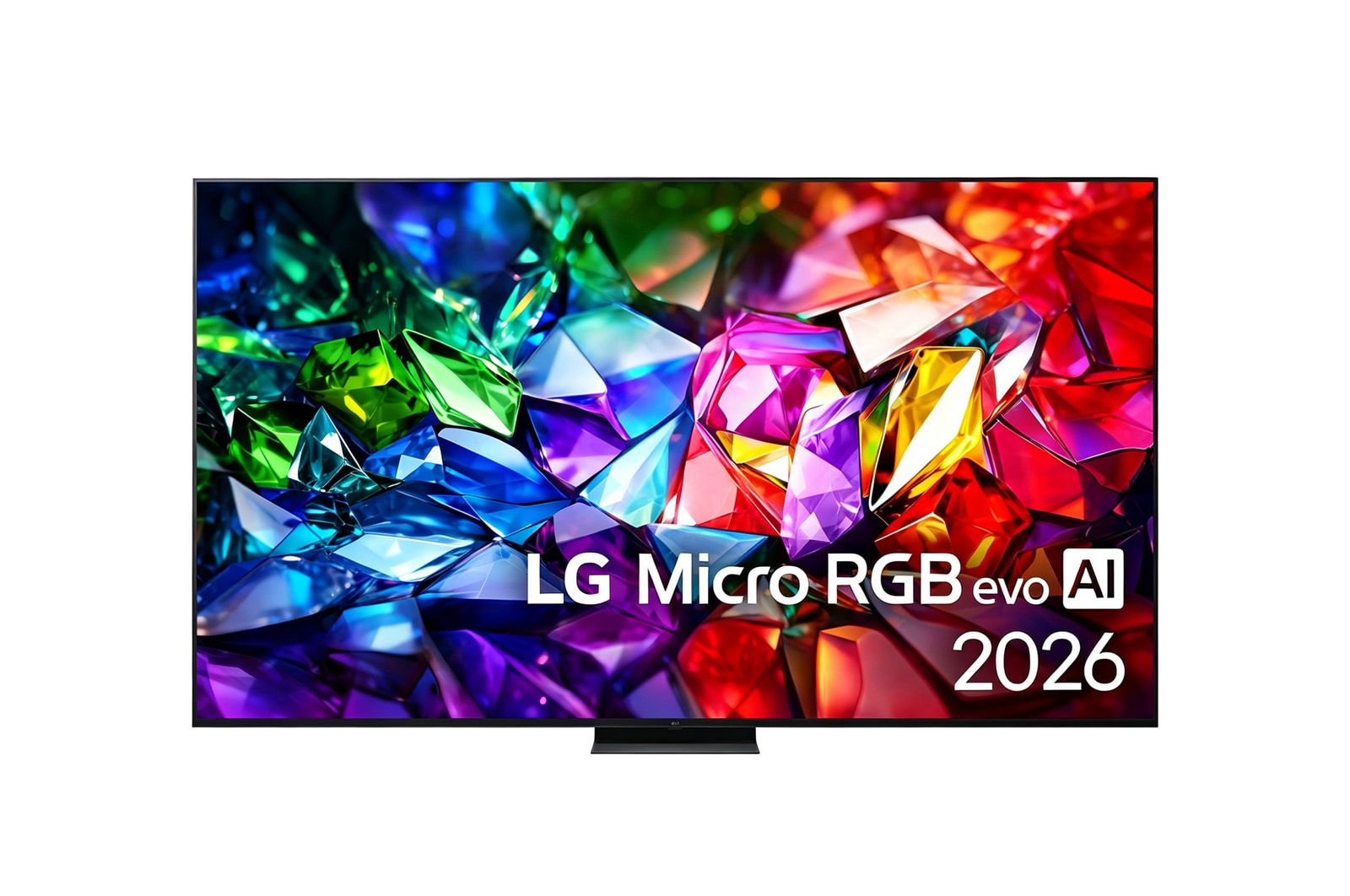 Čelní pohled na 100 " LG Micro RGB evo AI MRGB96 4K Smart TV 2026 100MRGB96B6