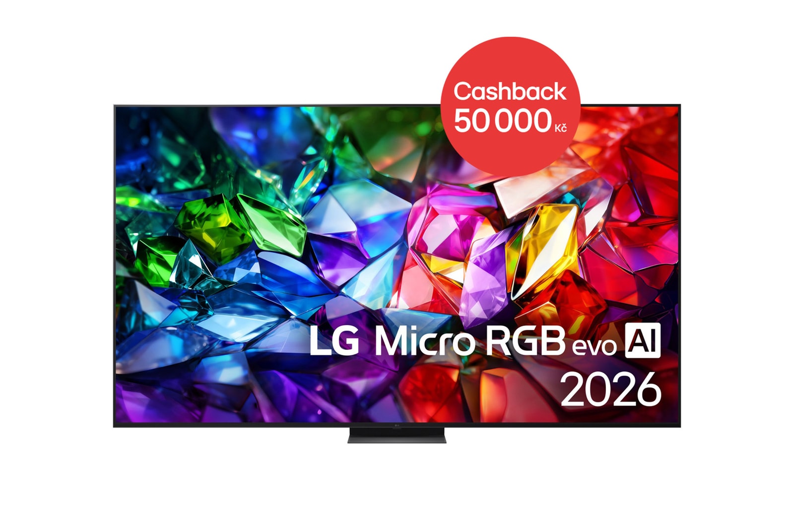 Čelní pohled na 100 " LG Micro RGB evo AI MRGB96 4K Smart TV 2026 100MRGB96B6