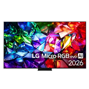 Čelní pohled na 100 " LG Micro RGB evo AI MRGB96 4K Smart TV 2026 100MRGB96B6