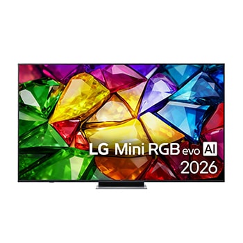 Čelní pohled na 75" LG Mini RGB evo AI MRGB88 4K Smart TV  2026 75MRGB88B6B