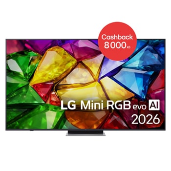 Čelní pohled na 75" LG Mini RGB evo AI MRGB88 4K Smart TV  2026 75MRGB88B6B