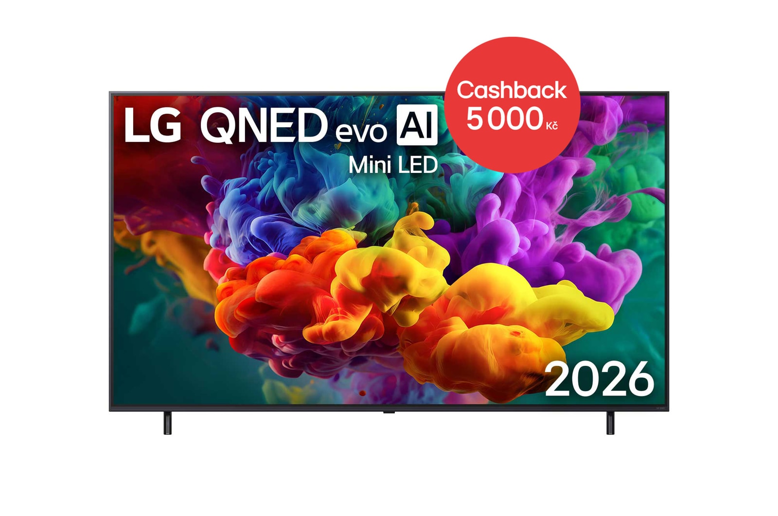 Čelní pohled na 75" LG QNED evo AI QNED85 Mini LED 4K Smart TV 2026 75QNED85B6B