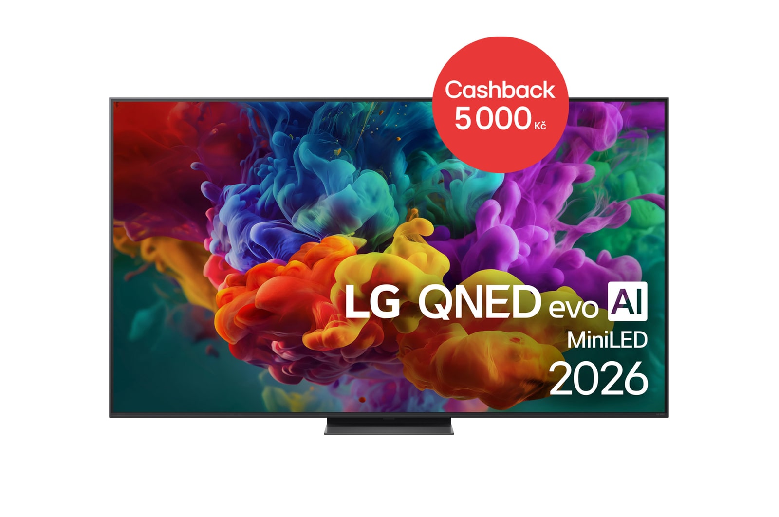 Čelní pohled na 75" LG QNED evo AI QNED87 Mini LED 4K Smart TV 2026 75QNED87B6A