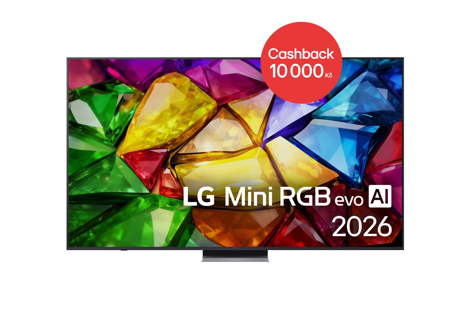 Čelní pohled na 86" LG Mini RGB evo AI MRGB88 4K Smart TV  2026 86MRGB88B6B