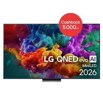 Čelní pohled na 86" LG QNED evo AI QNED86 Mini LED 4K Smart TV 2026 86QNED86B6B