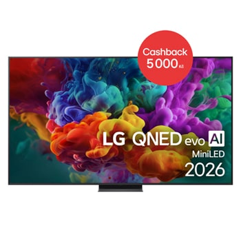 Čelní pohled na 86" LG QNED evo AI QNED87 Mini LED 4K Smart TV 2026 86QNED87B6A