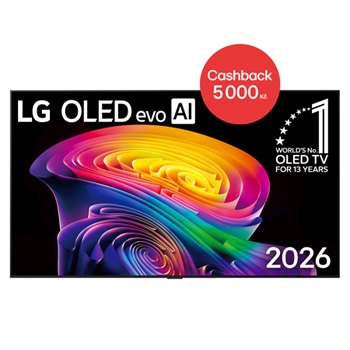 Čelní pohled na 55" LG OLED evo AI C6 4K Smart TV 2026 OLED55C64LA