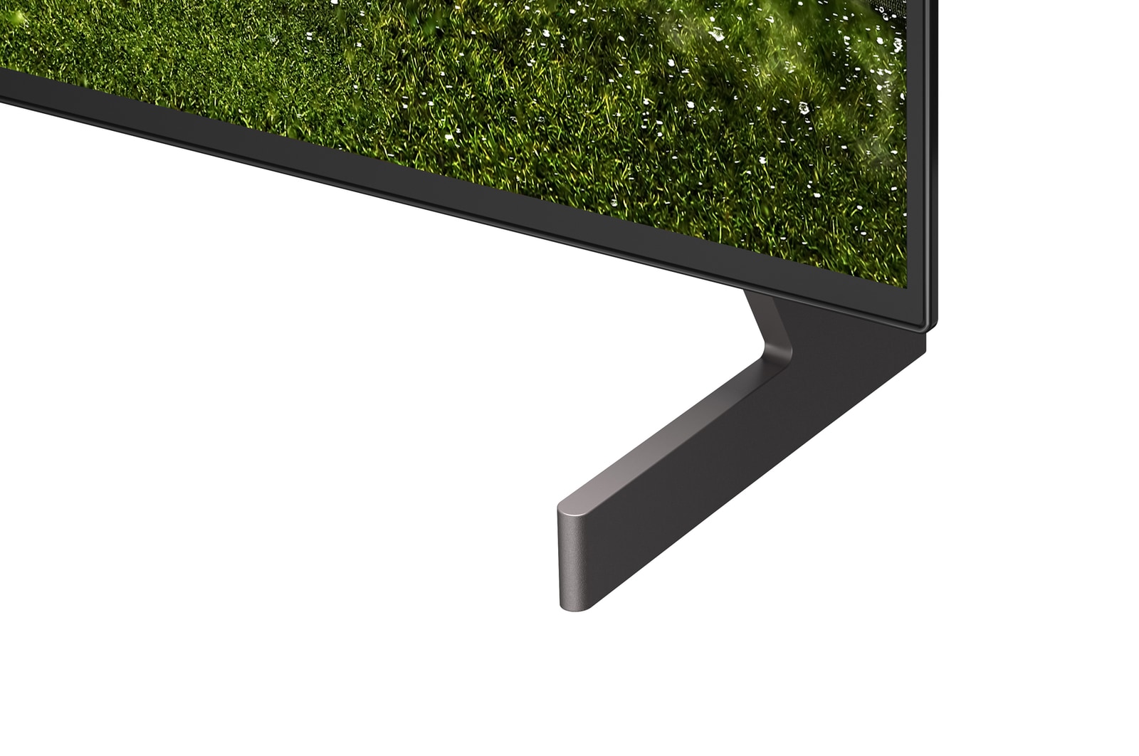 LG OLED AI B6E zobrazuje rozdělenou obrazovku, na které je možné porovnat matný displej s antireflexní úpravou a displej Perfect Black, který zajišťuje jasnější obraz za jakýchkoli světelných podmínek. Technologie Perfect Black má certifikaci UL.