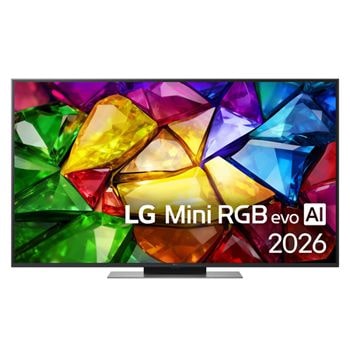 Čelní pohled na 55" LG Mini RGB evo AI MRGB86 4K Smart TV  2026 55MRGB86B6A