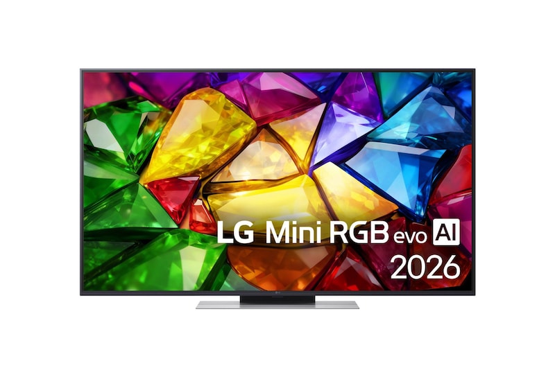Čelní pohled na 55" LG Mini RGB evo AI MRGB88 4K Smart TV  2026 55MRGB88B6B