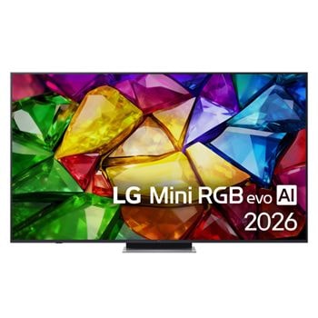 Čelní pohled na 75" LG Mini RGB evo AI MRGB88 4K Smart TV  2026 75MRGB88B6B